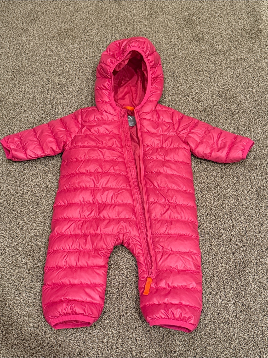 Primary - Baby Lightweight Puffer Suit - Bright Pink - 3-6 Months